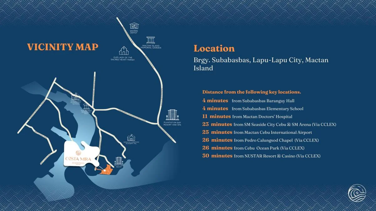 Costa Mira Tower 4 vicinity map showing its Mactan location