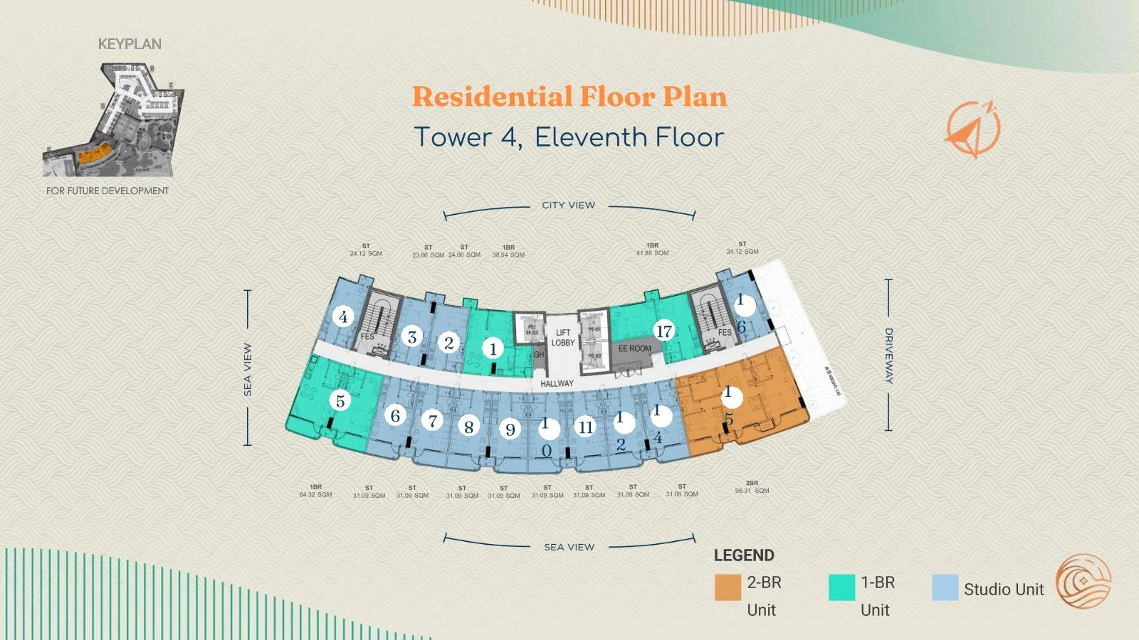 Costa Mira Tower 4 Eleventh floor residences plan