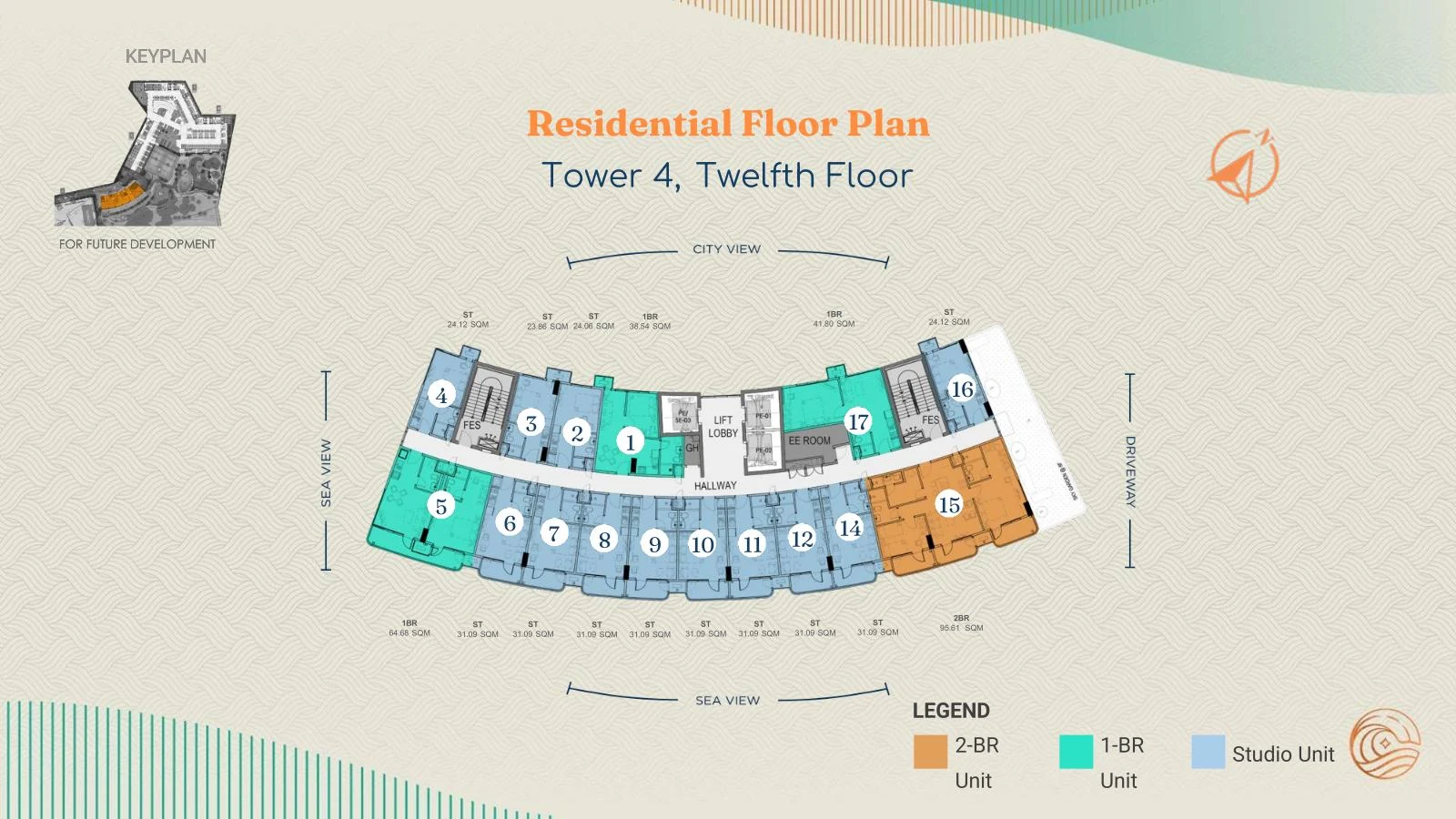 Costa Mira Tower 4 Twelfth floor residences plan